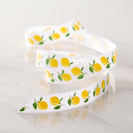 5/8" x 7yd. Lemon Ribbon by Celebrate It® Classic
